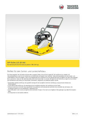 Plaques vibrantes unidirectionnelles Wacker Neuson WP 1030 A