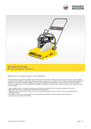 Plaques vibrantes unidirectionnelles Wacker Neuson WP 1030 A