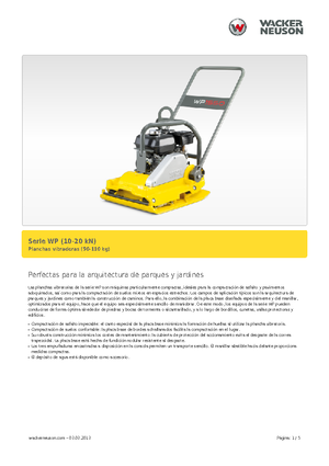 Plaques vibrantes unidirectionnelles Wacker Neuson WP 1030 A