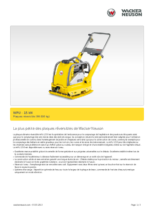 Plaques vibrantes unidirectionnelles Wacker Neuson WPU 1550 A