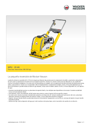 Plaques vibrantes unidirectionnelles Wacker Neuson WPU 1550 A
