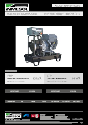 Groupes électrogènes à diesel INMESOL AAD-014
