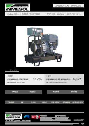 Groupes électrogènes à diesel INMESOL AAD-014