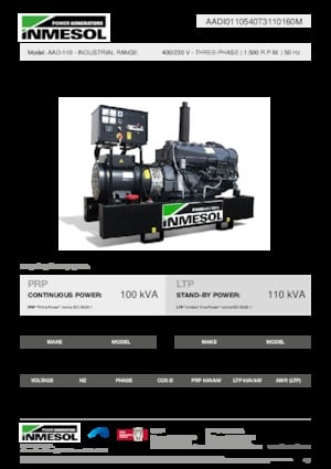 Groupes électrogènes à diesel INMESOL AAD-110