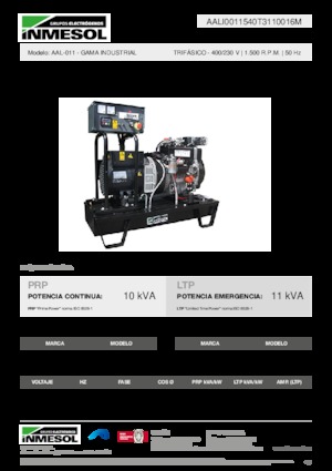 Groupes électrogènes à diesel INMESOL AAL-011