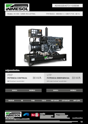 Groupes électrogènes à diesel INMESOL AD-033