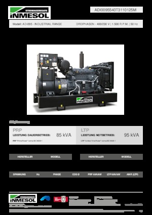 Groupes électrogènes à diesel INMESOL AD-095