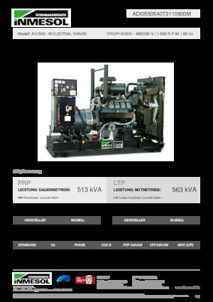 Groupes électrogènes à diesel INMESOL AD-550