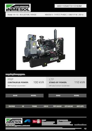 Groupes électrogènes à diesel INMESOL AI-110