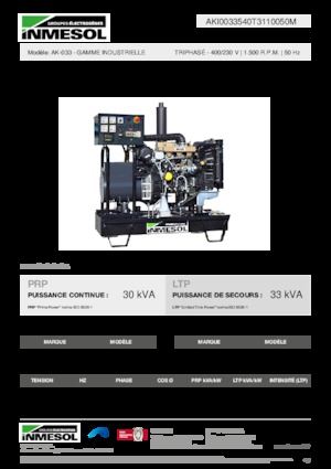 Groupes électrogènes à diesel INMESOL AK-033