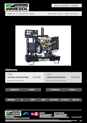 Groupes électrogènes à diesel INMESOL AK-14