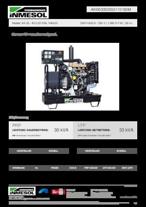 Groupes électrogènes à diesel INMESOL AK-33