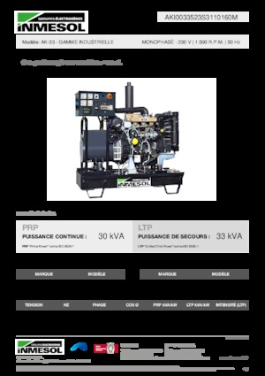 Groupes électrogènes à diesel INMESOL AK-33