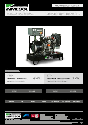 Groupes électrogènes à diesel INMESOL AL-7