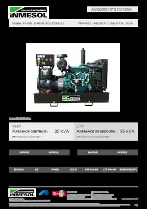Groupes électrogènes à diesel INMESOL AV-095