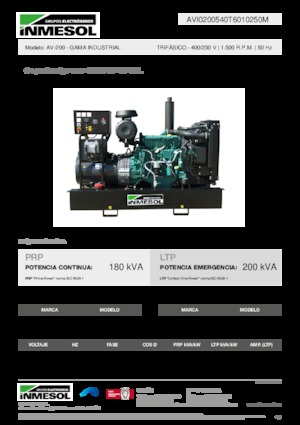 Groupes électrogènes à diesel INMESOL AV-200