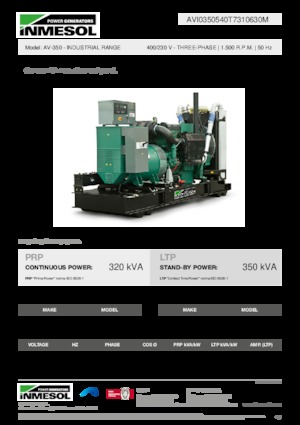 Groupes électrogènes à diesel INMESOL AV-350