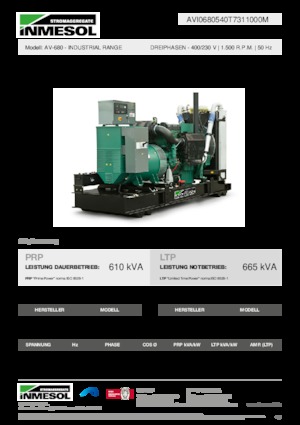 Groupes électrogènes à diesel INMESOL AV-680