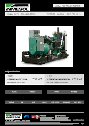 Groupes électrogènes à diesel INMESOL AV-770