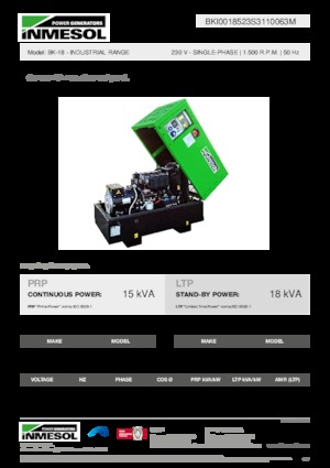 Groupes électrogènes à diesel INMESOL BK-18