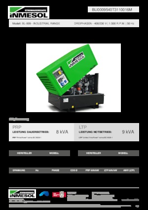Groupes électrogènes à diesel INMESOL BL-009