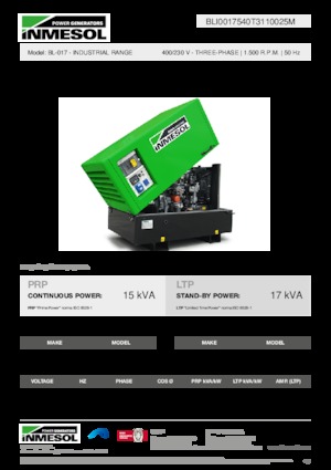 Groupes électrogènes à diesel INMESOL BL-017