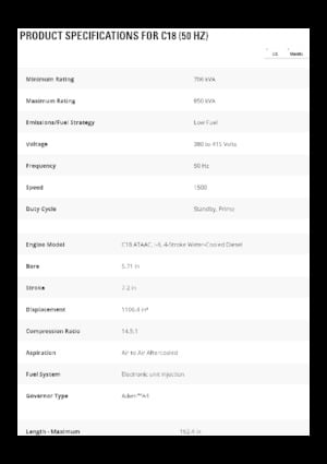 Groupes électrogènes à diesel Caterpillar C18-850
