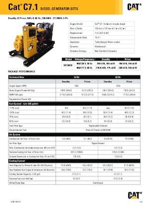 Groupes électrogènes à diesel Caterpillar C7.1-DE 200