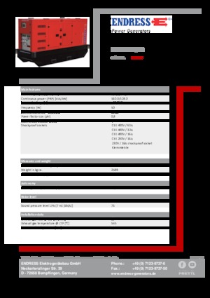 Groupes électrogènes à diesel Endress ESE 180 JW/RS