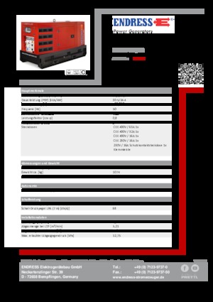 Groupes électrogènes à diesel Endress ESE 35 YW/RS