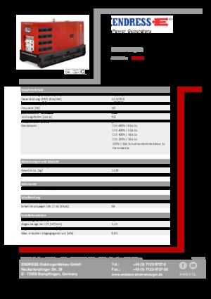 Groupes électrogènes à diesel Endress ESE 45 YW/RS