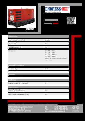 Groupes électrogènes à diesel Endress ESE 50 YW/RS