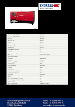 Groupes électrogènes à diesel Endress ESE 65 PW/AS