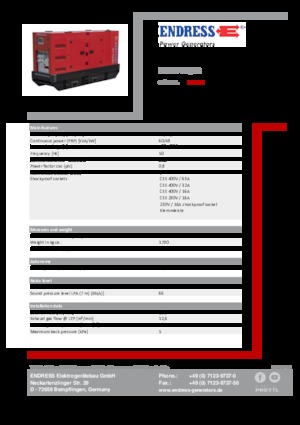 Groupes électrogènes à diesel Endress ESE 67 IW/RS