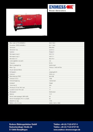 Groupes électrogènes à diesel Endress ESE 67 PW/MS