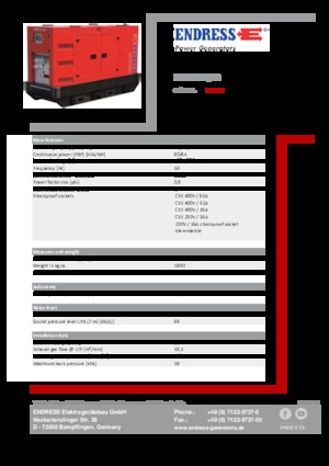 Groupes électrogènes à diesel Endress ESE 90 IW/RS