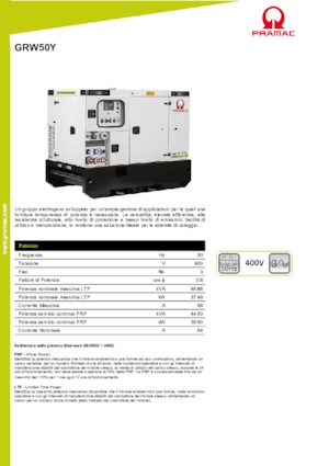 Groupes électrogènes à diesel PRAMAC Lifter GRW 50 Y