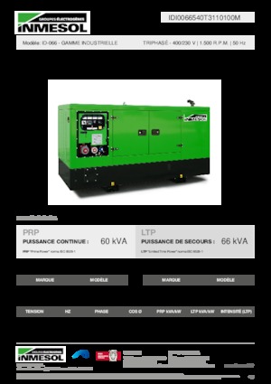 Groupes électrogènes à diesel INMESOL ID-066