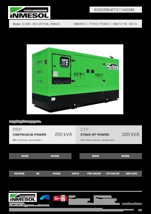 Groupes électrogènes à diesel INMESOL ID-220