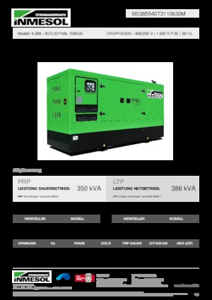 Groupes électrogènes à diesel INMESOL II-385