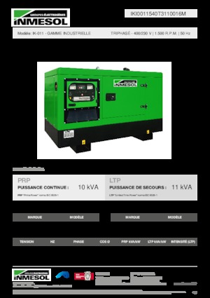 Groupes électrogènes à diesel INMESOL IK-011