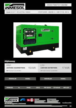 Groupes électrogènes à diesel INMESOL IK-017