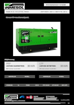 Groupes électrogènes à diesel INMESOL IK-33