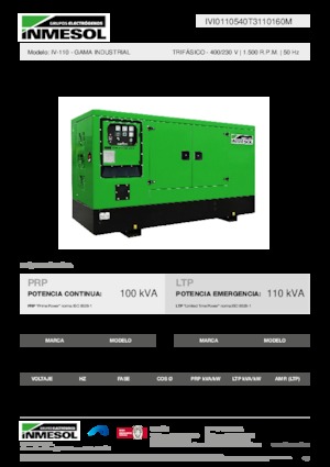 Groupes électrogènes à diesel INMESOL IV-110