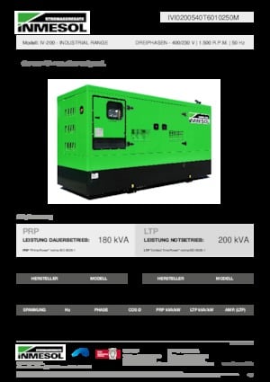 Groupes électrogènes à diesel INMESOL IV-200