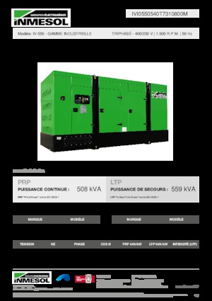 Groupes électrogènes à diesel INMESOL IV-550