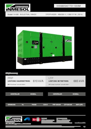 Groupes électrogènes à diesel INMESOL IV-680