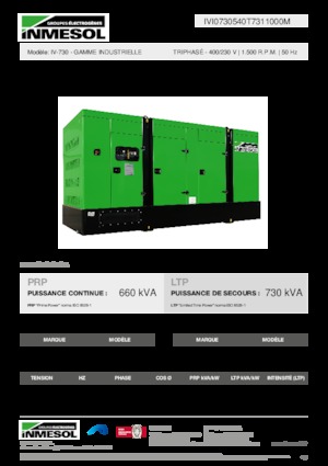 Groupes électrogènes à diesel INMESOL IV-730