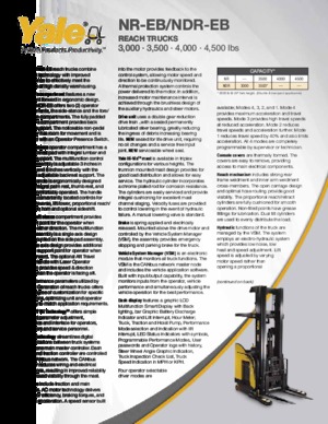 Chariots élévateurs pousseurs électriques Yale NR040EB