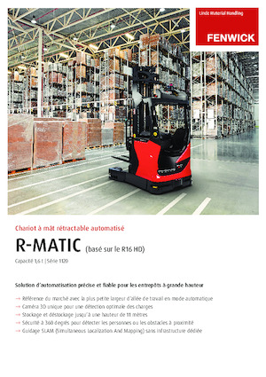 Chariots élévateurs pousseurs électriques Linde R16HD MATIC config. 4 